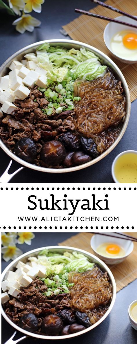 Sukiyaki - Cooking Recipes Essen, Suki Yaki Recipe, Beef Sukiyaki Recipe Japanese Food, Sukiyaki Recipe Japanese Food, Sukiyaki Broth Recipe, Sukiyaki Recipe Beef, Easy Sukiyaki Recipe, Japanese Sukiyaki Recipe, Sukiyaki Sauce