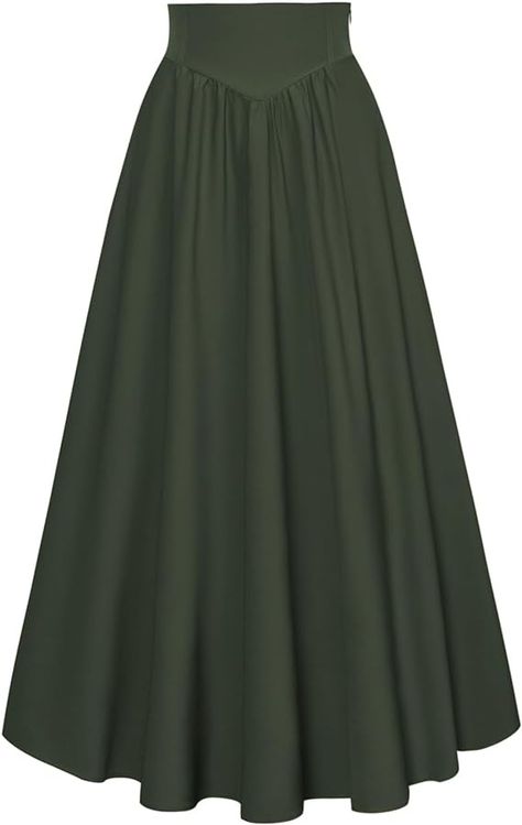 Amazon.com: Scarlet Darkness Victorian Skirts for Women Floor Length High Waisted Flowy Long Skirt Black L : Clothing, Shoes & Jewelry Black Skirts Long, Long Green Skirt Outfit, Victorian Era Clothing, Victorian Skirts, Green Long Skirt, Flowy Long Skirt, Scarlet Darkness, Green Skirt Outfits, Highwaist Skirt