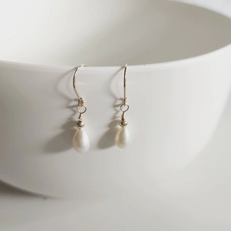 Freshwater Teardrop pearl drop earrings, embellished with a 3mm gold filled bead and gold filled hook earring. Hanging Pearl Earrings, Pearl Drop Earrings, Pearl Drop, Hook Earrings, Fresh Water, Gold Filled, Pearl Earrings, Drop Earrings, Beads