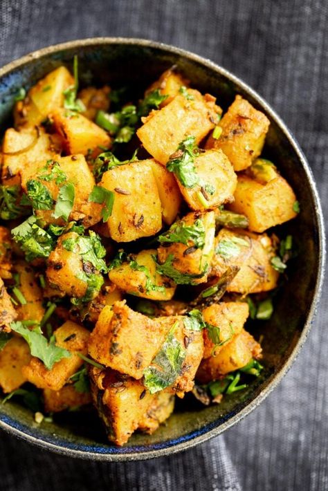 Jeera Aloo – Cumin Spiced Potatoes Indian Sides, Jeera Aloo, Spiced Potatoes, Baked Snacks, Valentines 2024, Cumin Spice, Cooking Spinach, Indian Side Dishes, Aloo Recipes