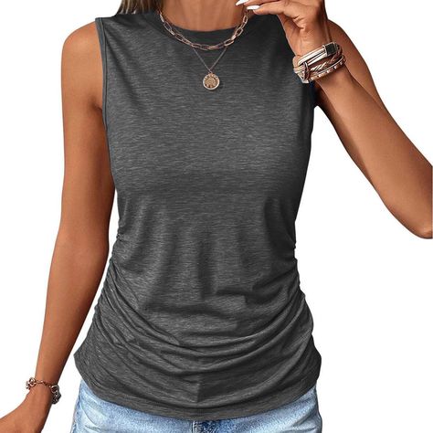 Womens Tee Shirts, Amazon List, Summer Tshirt, Nursing Tank, Womens Workout, Semi Casual, Long Tank Tops, Classic Blouses, Women Design