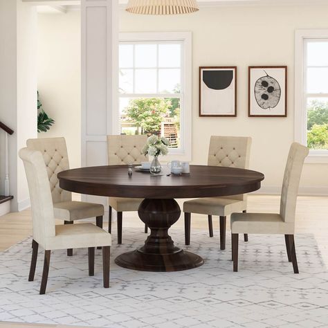 Espresso Round Dining Table, Large Round Dining Table For 8 Wood, Round Wood Dinner Table, Round Dining Table Styling Wood, Round Pedestal Dining Table Wood, Dining Room Chairs Round Table, Dark Wood Circle Dining Table, Round Dining Table Dark Wood, Circle Wood Dining Table