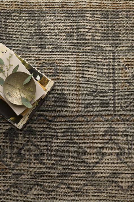 Aerwyna Hand-Knotted Wool Rug Dark Rugs In Dining Room, Contemporary Lodge Decor, Rustic Area Rug, Neutral Wool Area Rug, Lulu And Georgia Rugs, Moody Living Room Rugs, Mens Office Rug, Masculine Rugs Living Room, Moody Area Rug