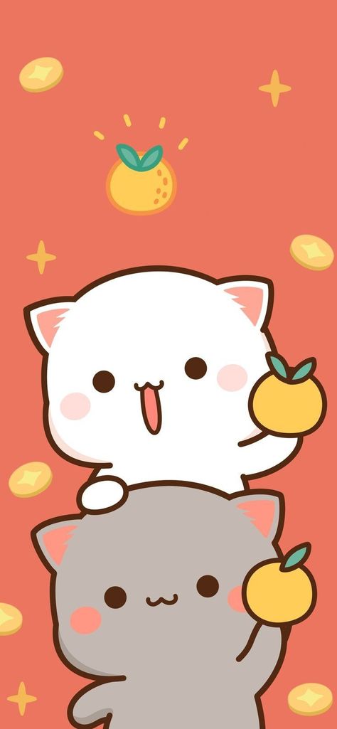 Peach Cat Wallpaper, Wallpaper Ideas 2023, Cat Aesthetic Wallpaper, Mochi Peach Cat, Cute Mochi, Peach And Goma, Peach Cat, Cat Phone Wallpaper, Iphone Wallpaper Cat