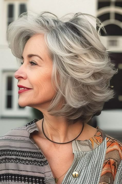 Silver Pixie Cut, White Hair With Lowlights, Short Gray Hairstyles, Short Shaggy Hair, Hair For Older Women, Back Of Hair, Grey Silver Hair, Grey Bob Hairstyles, Silver Pixie