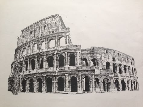 Coliseum Drawing, Northern Lights Painting Watercolors, Colosseum Drawing, Bald Eagle Art, Architecture Journal, Nature Tattoo Sleeve, Northern Lights Painting, Architecture Drawing Sketchbooks, Concept Models Architecture