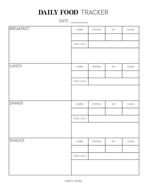 Ready to reach your goals this year?! Check out this free food tracker printable with two different versions! Organisation, Meal Prep Outline, Meal Tracker Printable Free, Food Tracker Printable Free, Daily Food Log Printable Free, Calorie Tracker Aesthetic, Food Tracker Template, Food Tracker Printable, Food Log Printable