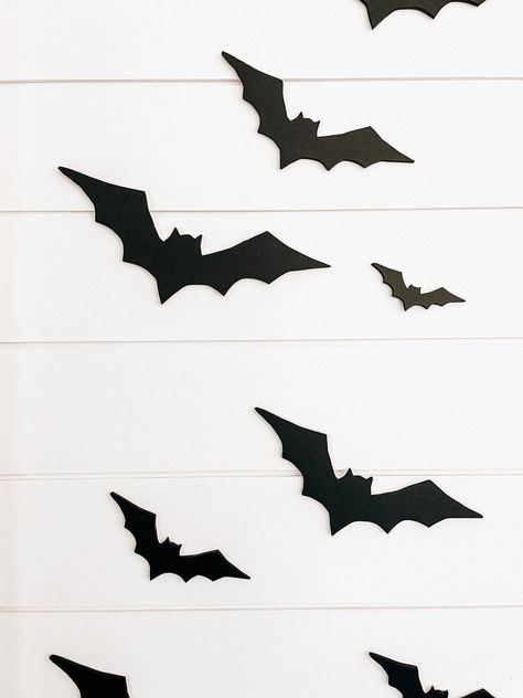 Halloween Decorations - Wood Bats - Unfinished Wall Fall Decor, Halloween Entryway, Laser Cut Earrings Acrylics, Halloween Bat Decorations, Wood Bat, Laser Cut Wood Crafts, Halloween Door Mat, Laser Cutout, Decor Details