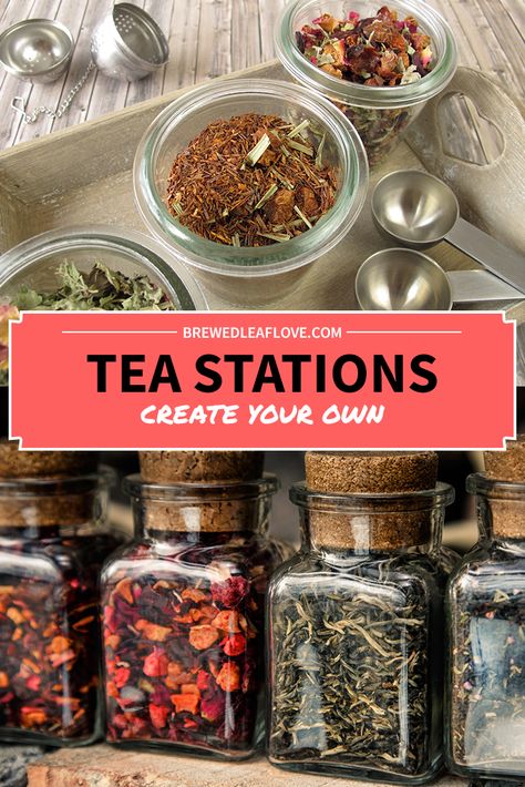 The best tea storage and tea organization ideas for your kitchen and pantry.  Low cost, DIY and Ikea hack ideas to organize your stash of tea. Beverage Station Organization, Tea Pot Display Ideas, Herbal Tea Organization, Hot Tea Bar Ideas, Tea Accessories Ideas, Magical Tea Party, Loose Tea Storage, Tea Organization Diy, Loose Tea Organization