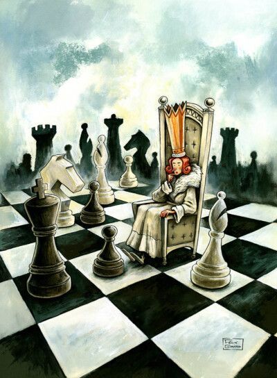 Chess Board Painting Ideas, Chess Character Design Concept Art, Chess Painting Ideas, Chess Surrealism, Chess Art Paintings, Chess Art Illustration, Chess Board Painting, Chess Cartoon, Chess Painting