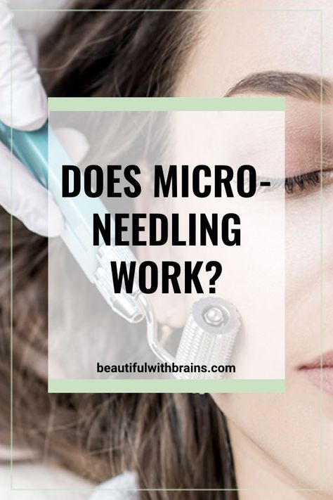 Does Micro-Needling Work? Micro-needling involves using tiny needles to create holes in it. This is supposed to increase collagen, heal scars, and enhance the penetration of skincare products. Click this pin to find out if it works or just hurts your skin. #skincare #skincaretreatments Skin Needling, Micro Needling, Diy Beauty Treatments, Collagen Benefits, Skin Care Wrinkles, Skin Resurfacing, Skin Skincare, Sagging Skin, Skin Care Treatments