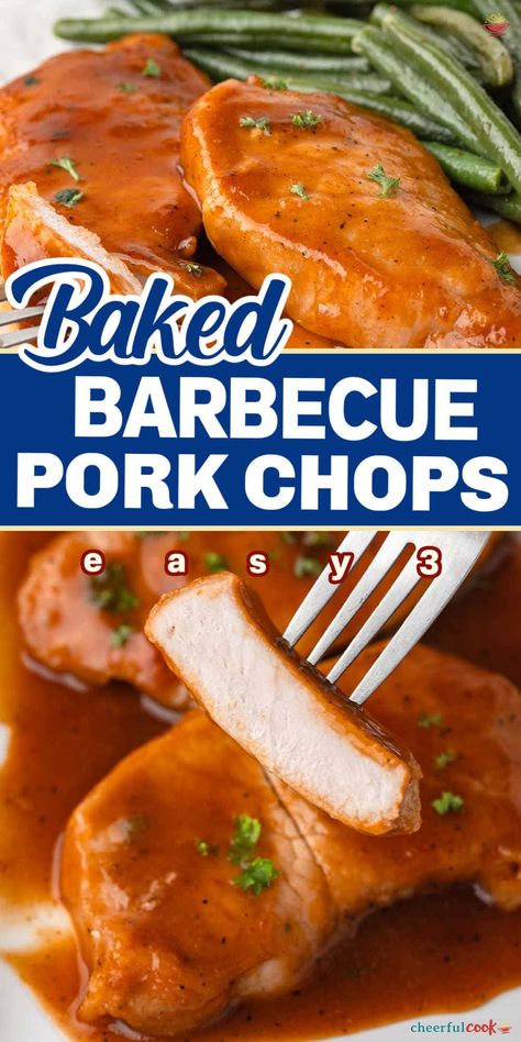 Sweet And Tangy Bbq Sauce, Baked Bbq Pork Chops, Pork Loin Chops Recipes, Barbecue Pork Chops, Pineapple Pork Chops, Oven Pork Chops, Easy Scalloped Potatoes Recipe, Boneless Pork Loin Chops, Baked Pork Chops Oven