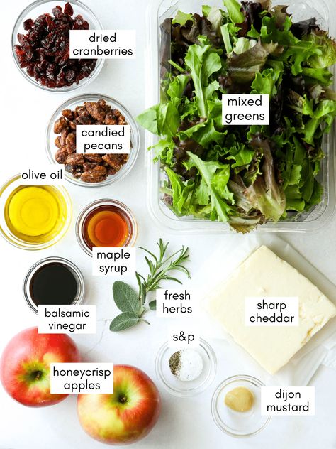 Apple Cranberry Spinach Salad With Balsamic Vinaigrette, Holiday Honeycrisp Apple Salad, Fall Healthy Salads, Apple Balsamic Dressing, Fall Salad Recipes Thanksgiving, Cashew Apple Salad, Salad Recipes With Balsamic Dressing, Apple Balsamic Salad, Pecan Apple Salad