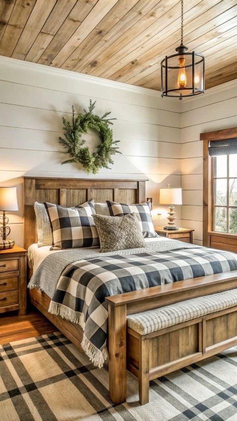 Shiplap Bedroom, Grant Hill, Cabin Bedroom, Shabby Home, Country Bedroom, Remodel Bedroom, Master Bedrooms Decor, Rustic Bedroom, Farmhouse Bedroom