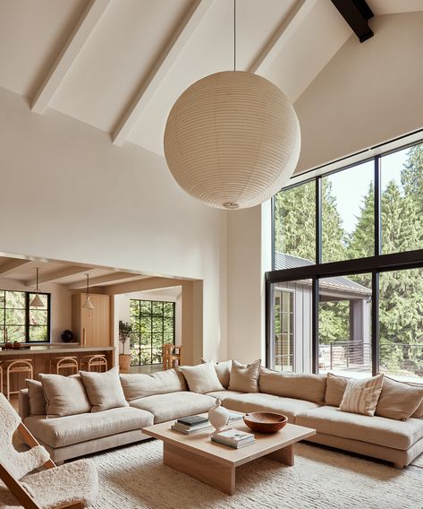 Step Inside This Scandinavian-Inspired Seattle Cabin | Jenni Kayne Architects, Halloween Lighting, 2024 Halloween, October 1st, Halloween Sale, A Living Room, Haunted House, Spooky Season, Pendant Light