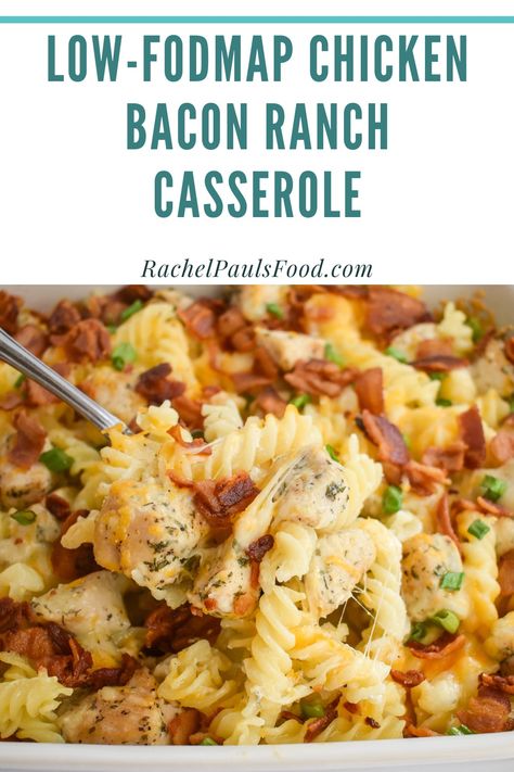 Fodmap Chicken Recipes, Bacon Ranch Casserole, Fodmap Chicken, Fodmap Recipes Dinner, Low Fodmap Recipes Dinner, Low Fodmap Chicken, Fodmap Meal Plan, Ranch Casserole, Low Fodmap Diet Recipes