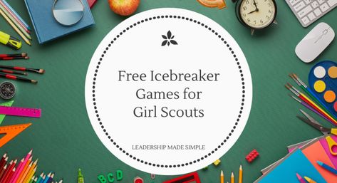 Free Girl Scout Icebreaker Games Girl Scout Ice Breaker Games, Girl Scouts Games, Girl Scout Promise, Scout Games, Icebreaker Games, Girl Scout Cookies Booth, Girl Scouts Cadettes, Girl Scout Daisy, Icebreaker Activities