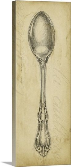 Antique Spoon Spoon Drawing, Spoon Art, Antique Spoons, Big Canvas, Big Canvas Art, Great Big Canvas, Canvas Print Wall, High Quality Art Prints, Find Art