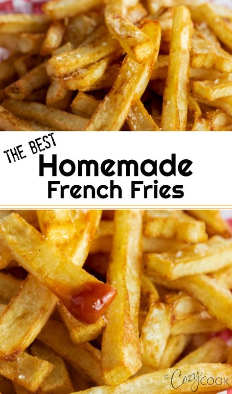 Best Homemade French Fries, French Fry Recipe, Deep Fryer Recipes, French Fries At Home, Perfect French Fries, Cozy Cook, Homemade Fries, Making French Fries, French Fries Recipe