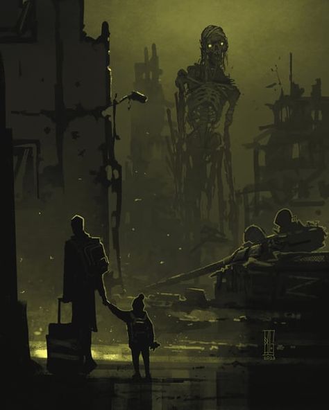 Boris Groh, Dystopian Art, Giant Skeleton, Apocalypse Aesthetic, Post Apocalyptic Art, Apocalypse Art, 8bit Art, Post Apocalypse, Scary Art