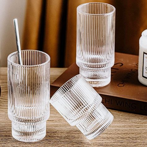 Filtrum Home on Instagram: “Enjoy a refreshing drink with our Ripple Crystal Glasses. Individually shaped into geometric forms, these glasses are mouth-blown and…” Stackable Glassware, Ribbed Glassware, Crystal Glass Set, Cocktail Cup, Cocktail Glassware, Cocktails Bar, Glas Art, Crystal Glasses, Geometric Forms