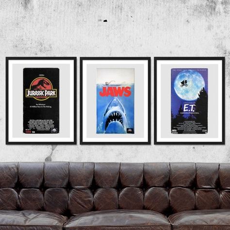 Hollywood Living Room, Vhs Art, Movie Posters Decor, Apartment 2023, Movie Poster Room, Posters Decor, Theater Decor, Star Wars Wall Art, Movie Decor