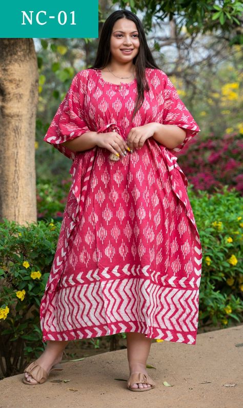 Bagru Hand Block printed Cotton LONG KAFTAN Authentic Print With Natural Colours. 100% Pure Cotton Size:-Free Size length 50"Inches Price 850 /- free shipping Dm for inquiry Caftan Sewing Pattern, Gown For Pregnant Women, Cotton Kaftan Dress, Printed Kaftan, Short Kaftan, Cotton Caftan, Long Kaftan, Cotton Kaftan, Comfy Dress