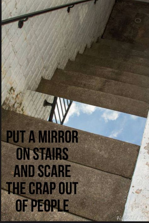 Put a mirror on stairs and scare the crap out of people... Mirror Stairs, معرض فني, Light Art Installation, Mirror Photography, Stairway To Heaven, Art Installation, Sculpture Installation, Mirror Art, A Mirror