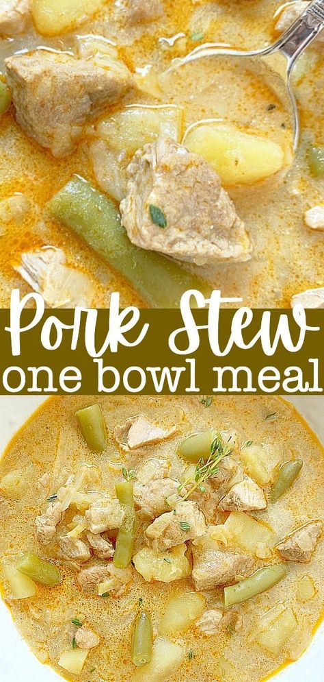 Soup Using Pork Roast, Pork Stewing Meat Recipes, Stew With Pork Meat, Soup With Pork Chops, Pork Stew Meat Recipes Air Fryer, Soup Using Pork, Recipes Using Pork Broth, Recipes For Pork Stew Meat, Pork Stew Meat Recipes Crock Pot