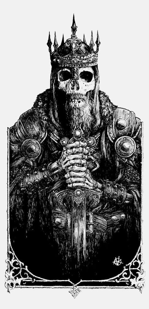 The 80 Wisdom Sayings of the #Vikings #skulls #horror For more great pins go to @KaseyBelleFox Witch King Of Angmar, Art Noir, Art Of Manliness, 다크 판타지, Viking Tattoos, A Skull, Skull Tattoos, Skull And Bones, Gothic Art