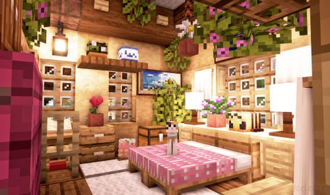 Chalet Minecraft, Minecraft Bedroom Ideas, Cottage In The Mountains, Minecraft Rooms, Bedroom Minecraft, Construction Minecraft, Minecraft Decoration, Playing Minecraft, Rumah Minecraft Sederhana