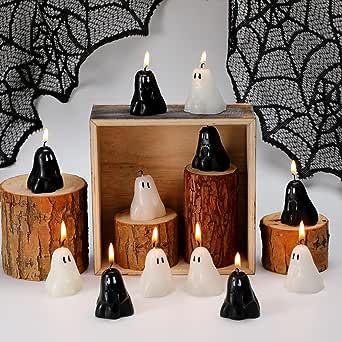 Amazon.com: 12 Pcs Ghost Halloween Candles Halloween Fun Face Ghost Decorative Tabletop Candle Set Halloween Ghost Candle Set Delicate Candles Decorative Themed Candles for Table Halloween Decor (Black, White) : Home & Kitchen Table Halloween Decor, Candles For Halloween, Ghost Candle, Themed Candles, Amazon Halloween, Candles Halloween, Geometric Candle Holder, Table Halloween, Specialty Candles