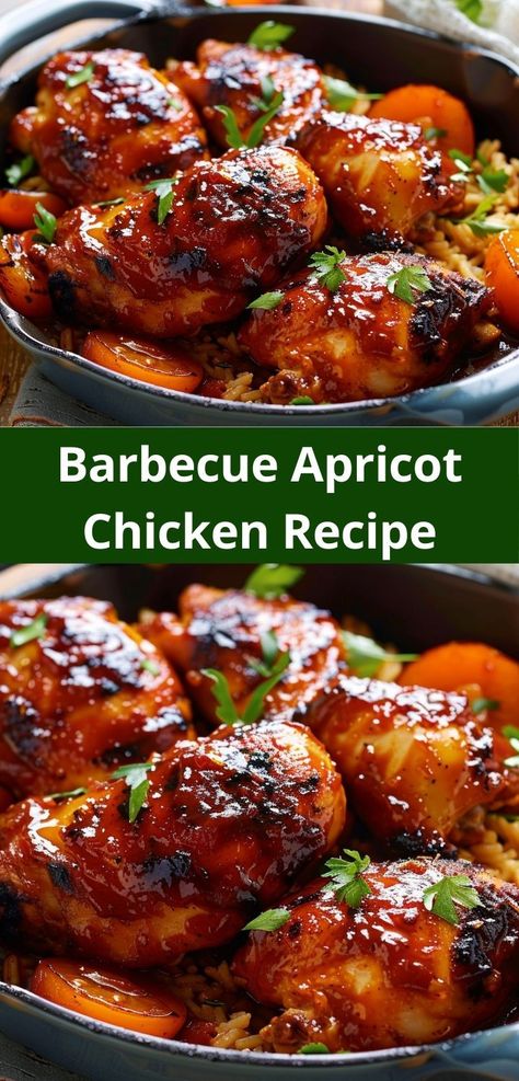 Need chicken recipes for dinner? Discover our Barbecue Apricot Chicken Recipe! This apricot recipe is easy and perfect for BBQ chicken and dinner recipes for family. Apricot Chicken Wings, Peach Chicken Recipes, Apricot Jam Chicken Recipe, Chicken With Apricot Jam, Apricot Chicken Drumsticks, Apricot Chicken Thighs, Peach Bbq Chicken, Bbq Food Ideas, Sweet Bbq Chicken