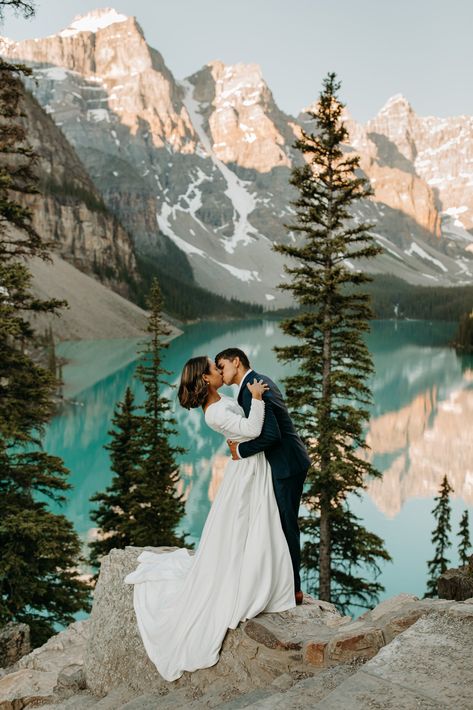 Moraine Lake Wedding, Lake Wedding Photos, Planning An Elopement, Mountain Top Wedding, How To Elope, Sunrise Photos, Vancouver Wedding Photographer, Location Inspiration, Moraine Lake