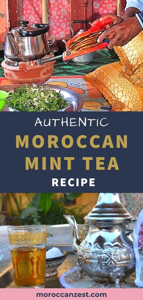 Moroccan Tea Recipe, Middle Eastern Tea Recipes, Moroccan Drinks, Moroccan Recipes Authentic, Moroccan Tea Party, Chai Cart, Moroccan Dessert, Moroccan Mint Tea Recipe, Cooking Business