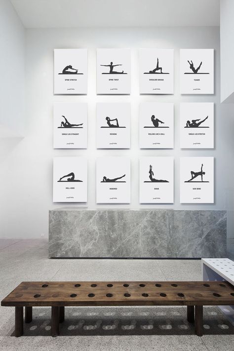 Studio Reception, Home Pilates Studio, Pilates Art, Pilates Inspiration, Pilates Wall, Workouts Pilates, Pilates Room, Workout Studio, Yoga Room Design