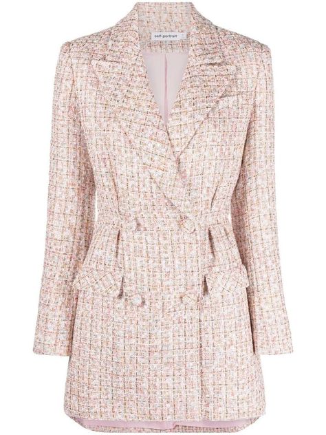 Boucle tailored mini dressGender: WomenMaterial: Lining: Polyester 100% Outer: Polyester 96%, Metallic Fibre 4%Color: Pink & PurpleProduct ID: RS23086SP*Import tax/duty will be calculated at checkout (If applicable) Self Portrait Clothing, Blazer Mini Dress, Self Portrait Dress, Pink Tweed, Boucle Jacket, Lace Jacket, Tailored Dress, Cropped Denim Jacket, Tweed Dress