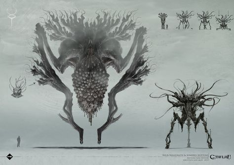 ArtStation - Shub-Niggurath and dark young , Loïc Muzy Shub Niggurath, Hyborian Age, Lovecraft Monsters, Lovecraft Art, Creature Inspiration, Call Of Cthulhu Rpg, Lovecraft Cthulhu, Weird Fiction, Lovecraftian Horror