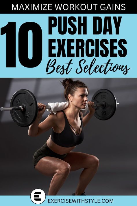 Frustrated with vague workout advice? Dive into our comprehensive list of 10 proven push day exercises. Take charge of your fitness journey effortlessly. Push Day Circuit, Push Exercises For Women, Push Day Workout Gym, Push Day Workout Women, Push Day Exercises, Push Exercises, Workout Advice, Push Day Workout, Barbell Hip Thrust