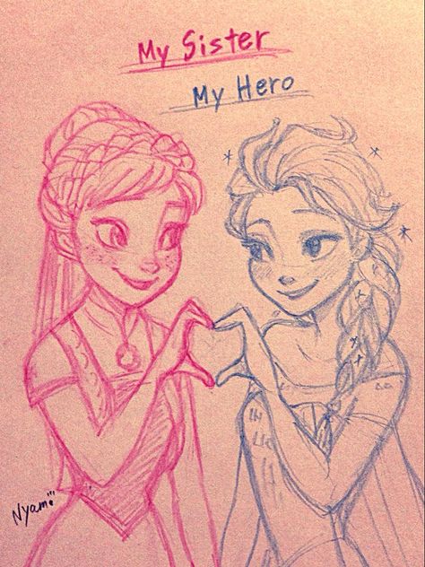 Frozen Drawings, Sisters Drawing, Frozen Art, Disney Drawings Sketches, Disney Art Drawings, Disney Princess Frozen, Disney Princess Drawings, Princess Drawings, Disney Sketches