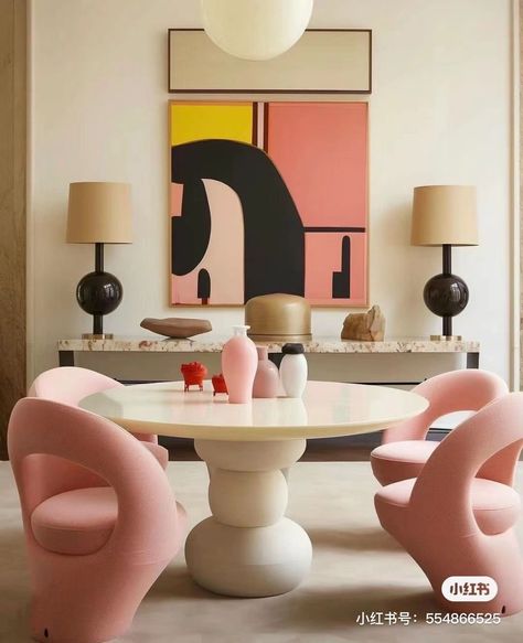 Memphis Furniture, Dining Room Colors, Apartment Decor Inspiration, Contemporary Interior Design, Cute Room Decor, Home Room Design, Dream House Decor, Interior Inspo, Dream Home Design