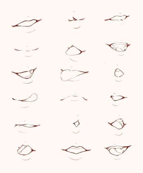 Mouth Inspo Drawing, Mouth Styles Drawing, How To Draw Mouth Expressions, Smirk Mouth Drawing, Mouth Art Styles, Mouth Sketch Reference, Drawing Mouths Step By Step, How To Draw An Open Mouth, Female Mouth Drawing Reference