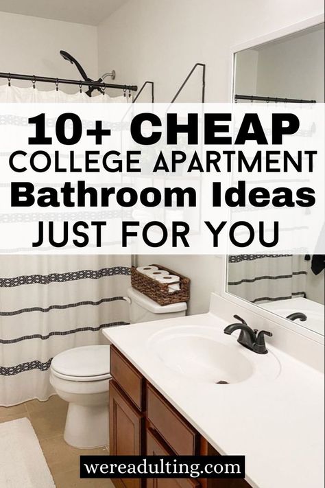 These are all of my favorite bathroom ideas put in one single post for your college apartment College Apartment Bathroom Decor, College Apartment Bathroom Ideas, College Bathroom Essentials, Apartment Bathroom Essentials, Dorm Room Bathroom Ideas, Bathroom Apartment Ideas, Advice For College Freshmen, Small Apartment Bathroom Ideas, College Apartment Essentials