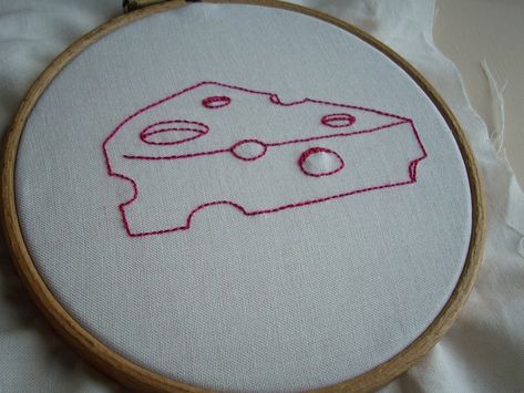 Say Cheese, Favourite Food, Embroidery And Stitching, My Favourite, Too Much, Office Decor, Textiles, Cheese, Embroidery