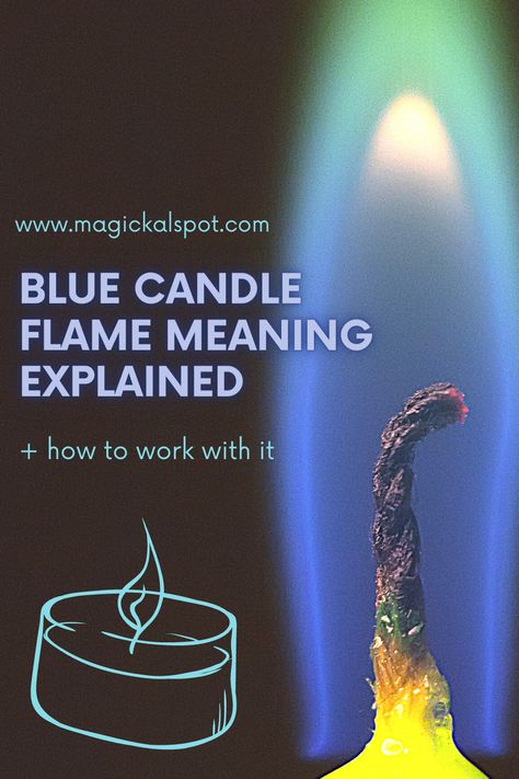 Blue Flame Candle, Blue Candle Magic, Blue Candle Meaning, Candles Flame Meaning, Witches Grimoire, Cleansing Spells, Flames Meaning, Meaning Of Blue, Weird Candles