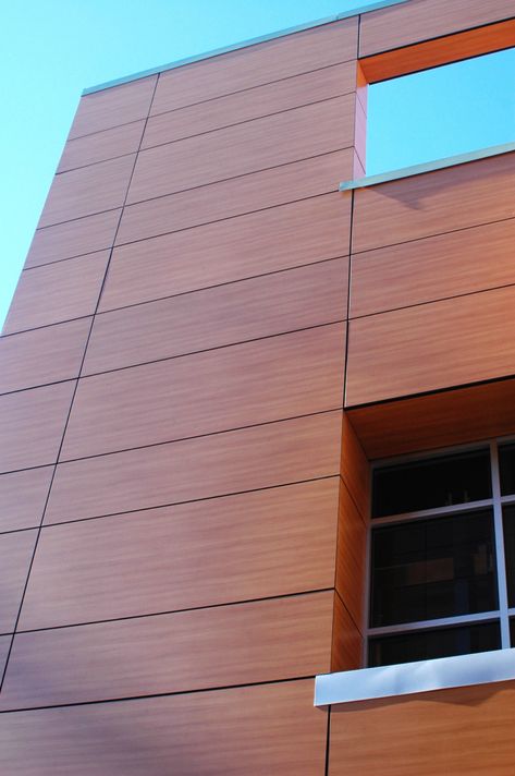 Wood Cladding Exterior, Aluminum Composite Panel, Exterior Wall Cladding, Wood Facade, Aluminium Cladding, House Cladding, Small Space Interior Design, Facade Cladding, Latest House Designs