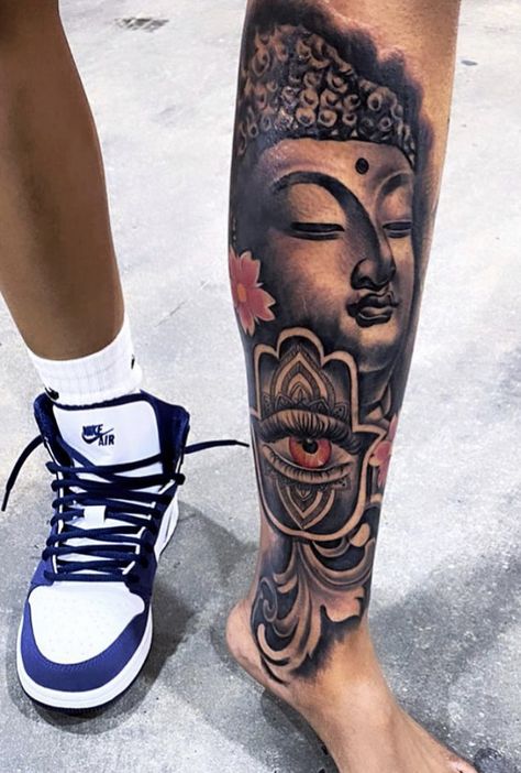 Buddha Sleeve Tattoo Women, Buddha Tattoo Thigh, Buddha Leg Sleeve Tattoo, Vietnamese Style Tattoo, Buddha Leg Tattoo, Buddah Tattoo Sleeve Women, Buddah Leg Sleeve, Buddah Sleeve Tattoos For Guys, Buddah Sleeve Tattoo