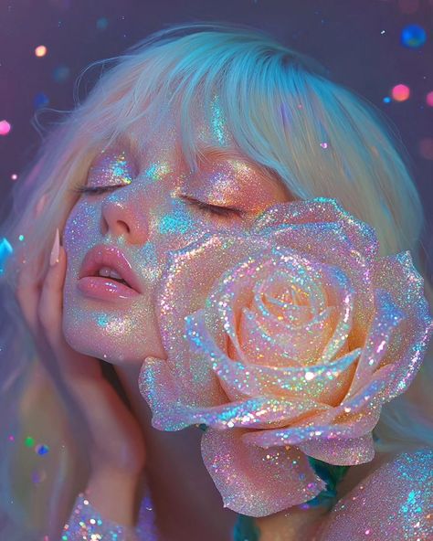 The biggest gift you will ever have is loving yourself . . . #women #selflove #love #loveyourself #dreamy Glittery Photoshoot, Cosmic Makeup, Aesthetic Town, Glitter Photo Shoots, Selflove Aesthetic, Pink Energy, Sagittarius Moon, Glitter Photography, Graphic Design Business Card