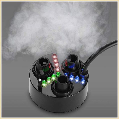 FITNATE Three-Head Mist Maker, Larger Fogger with 12 LED Light Fog Machine 1500ML/H Atomizer for Hollowen, Pond, Garden, Rock Garden Rockery, Pond Garden, Outdoor Led Strips, Pod Coffee Makers, Fog Machine, Salt Lamps, Indoor Fountain, Machine Shop, Buyers Guide