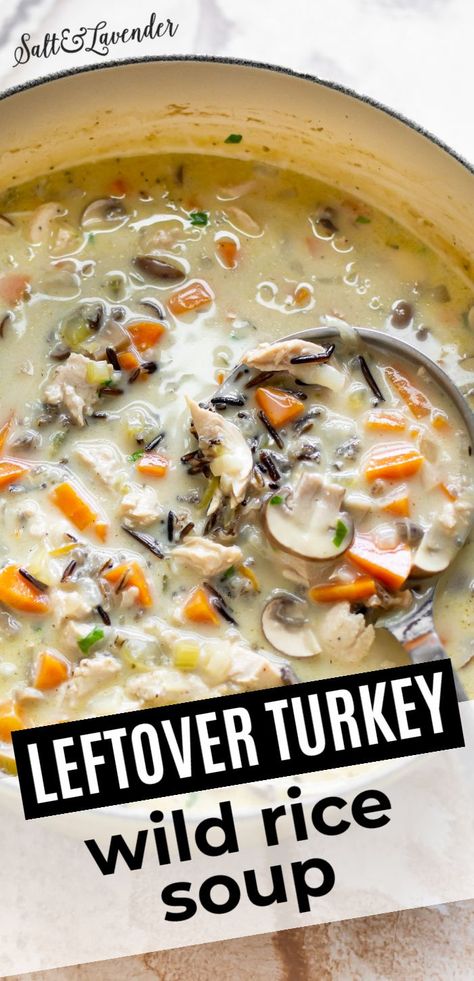 Essen, Turkey Rice Soup Recipes, Turkey Rice Soup, Turkey Wild Rice Soup, Leftover Turkey Soup, Wild Rice Soup Recipes, Turkey Rice, Turkey Soup Recipe, Thanksgiving Leftover Recipes